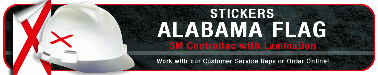Alabama State Flag Sticker | CustomHardHats.com